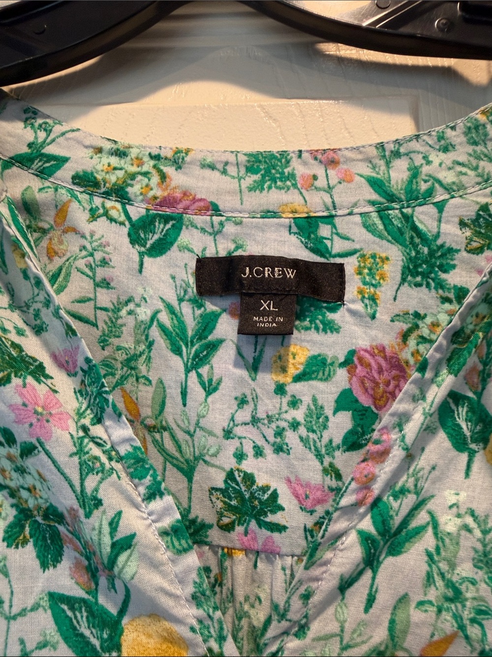 J. Crew Green Floral Long Sleeve Tiered Dress - Picture 4 of 8